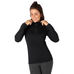 Super.natural Base 230 1/4 Zip Shirt Women jet black -Ski & Thermal Underwear Tops Sales Store supernatural base 230 1 4 zip shirt women jet black 3