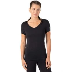 Super.natural BASE V-NECK TEE 140 Women jet black -Ski & Thermal Underwear Tops Sales Store supernatural base v neck tee 140 women jet black 3