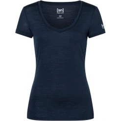 Super.natural BASE V-NECK TEE 140 Women navy blazer