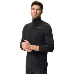 VAUDE Monviso Wool Half-Zip LS T-Shirt Men black -Ski & Thermal Underwear Tops Sales Store vaude monviso wool halfzip ls t shirt men black 3