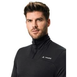 VAUDE Monviso Wool Half-Zip LS T-Shirt Men black -Ski & Thermal Underwear Tops Sales Store vaude monviso wool halfzip ls t shirt men black 6