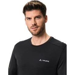 VAUDE Monviso Wool LS T-Shirt Men black -Ski & Thermal Underwear Tops Sales Store vaude monviso wool ls t shirt men black 6