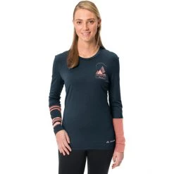 VAUDE Monviso Wool LS T-Shirt Women dark sea -Ski & Thermal Underwear Tops Sales Store vaude monviso wool ls t shirt women dark sea 3