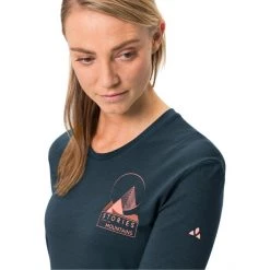 VAUDE Monviso Wool LS T-Shirt Women dark sea -Ski & Thermal Underwear Tops Sales Store vaude monviso wool ls t shirt women dark sea 6